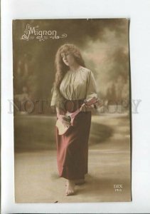 3177590 MIGNON Opera Singer LONG HAIR Mandolin Vintage PHOTO PC