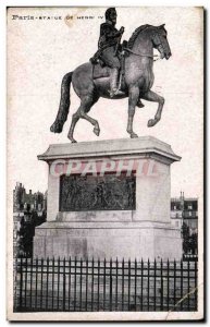 Paris Postcard Old Statue of Henri IV