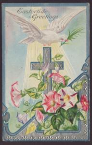 Easter Greetings,Flowers,Cross,Bird