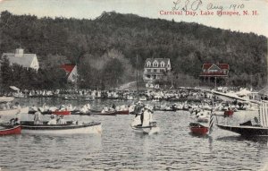 Lake Sunapee New Hampshire Carnival Day Scene, Color Lithograph Postcard U12202