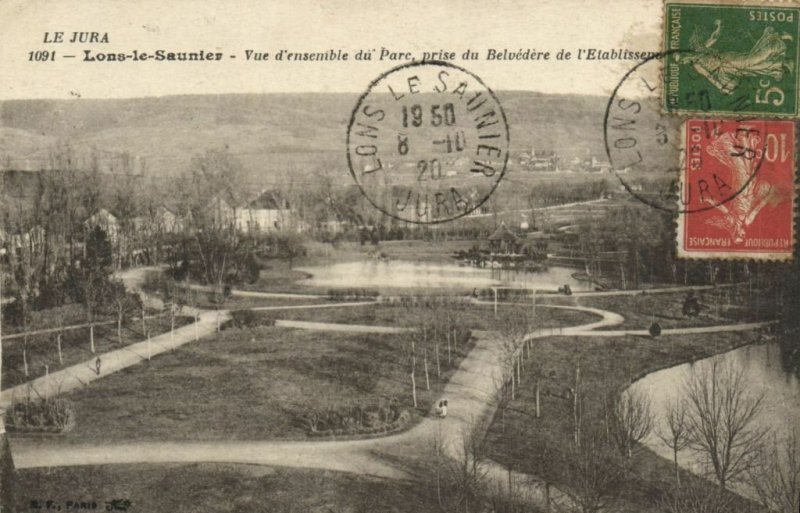 CPA LONS le SAUNIER - Vue d'ensemble du Parc prise du Belvedere (150086)