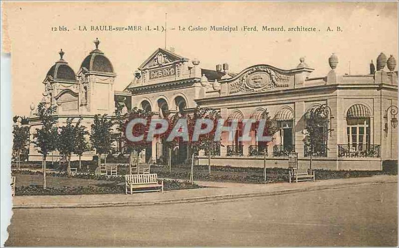 Old Postcard La Baule Sea (L I) the Municipal Casino