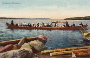 Sweden Leksand Kyrkbatar Church Group In Long Boat