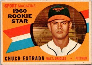 1960 Topps Baseball Card Chuck Estrada Baltimore Orioles sk10586