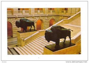 Grand Staircase guarded by buffalo statues, Legislative Building, Winnipeg, M...