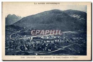 Old Postcard General view Albertville and Conflans Basically I Isere Savoy Pi...