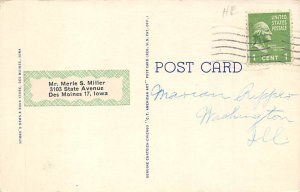 US Post Office and Library Des Moines, Iowa Postcard