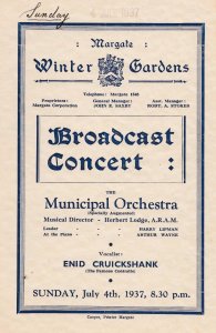 Enid Cruickshank BBC Opera 1937 Margate Winter Gardens Antique Theatre Programme