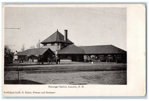 c1905 Passenger Train Station Depot Laconia New Hampshire NH Antique Postcard