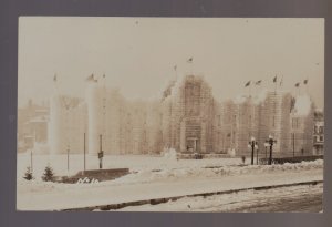 St. Paul MINNESOTA RPPC 1937 ICE PALACE Castle WINTER SPORTS CARNIVAL Day Shot