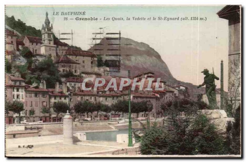 Isere - Grenoble - Le Dauphine Quays star and St Eynard alt 1354 - Old Postcard