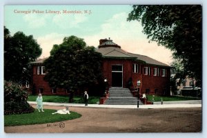 1910 Montclair New Jersey NJ Postcard Carnegie Public Library Building Unposted