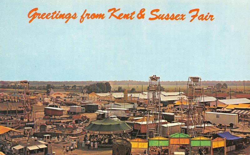 HARRINGTON, DE Delaware  KENT & SUSSEX FAIR~Amusement Rides FERRIS WHEEL  Chrome