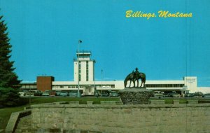 Billings Montana MT Aeropuerto Internacional Logan William S Hart Estatua Postal 