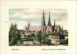 Modern Postcard Strasbourg Church of St. Paul and the Cathedral
