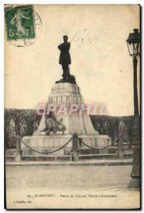 Postcard Old Saint Maixent Statue of Colonel Denfert Rochereau Lion Army