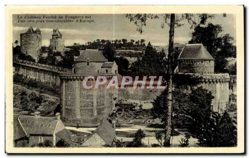 Old Postcard Chateau Feodal Fougeres and More Fun for con iderable of Europe