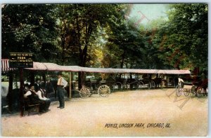 c1910s Chicago IL Pony Rental Park Lith Photo Rotograph PC Advertising Sign A157