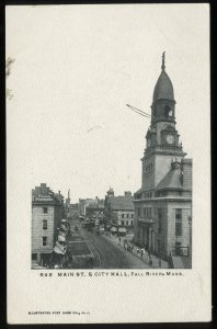 642 Main St. & City Hall, Fall River, MA. Circa 1905. Undivided back