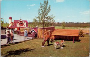 Storyland Valley Edmonton AB Elk English Spotted Deer Children Zoo Postcard H16