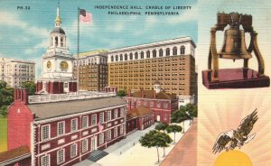 Vintage Postcard Independence Hall Cradle Of Liberty Philadelphia Pennsylvania