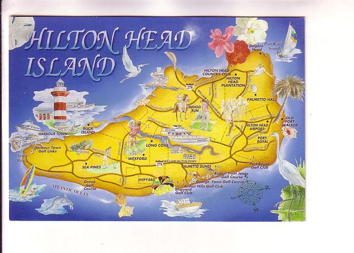 Pictural Map of Hilton Head Island, South Carolina, John McGraw Artwork