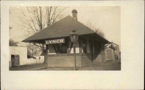 Lynch Maryland MD PB&W RR Train Station Depot c1910 Used Real Photo Postcard