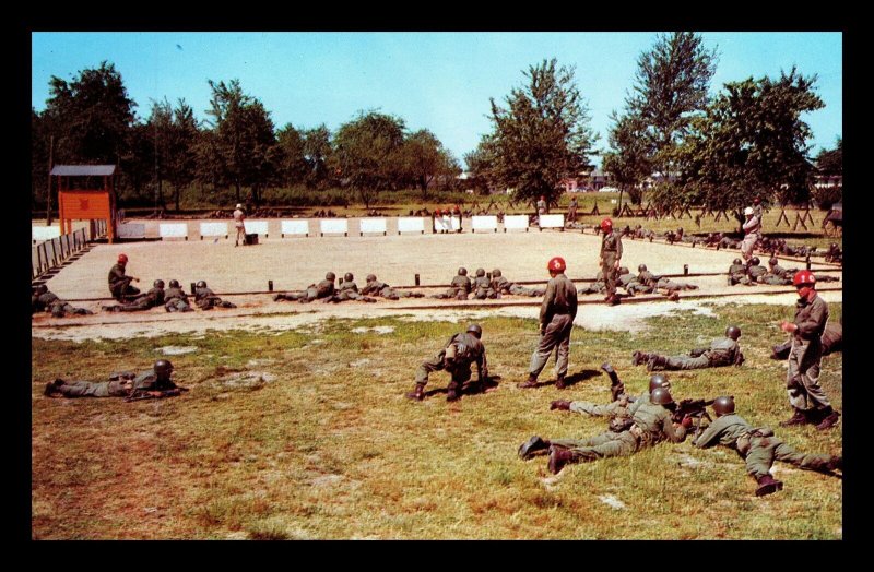 1950s Military Fort Dix New Jersey Machine Gun Weapons Training Postcard 290 