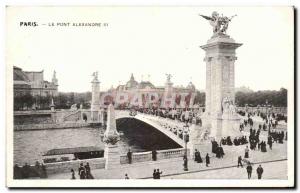 Old Postcard Paris Alexandre III bridge