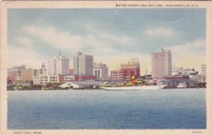 Florida Jacksonville Water Front and Skyline 1940 Curteich