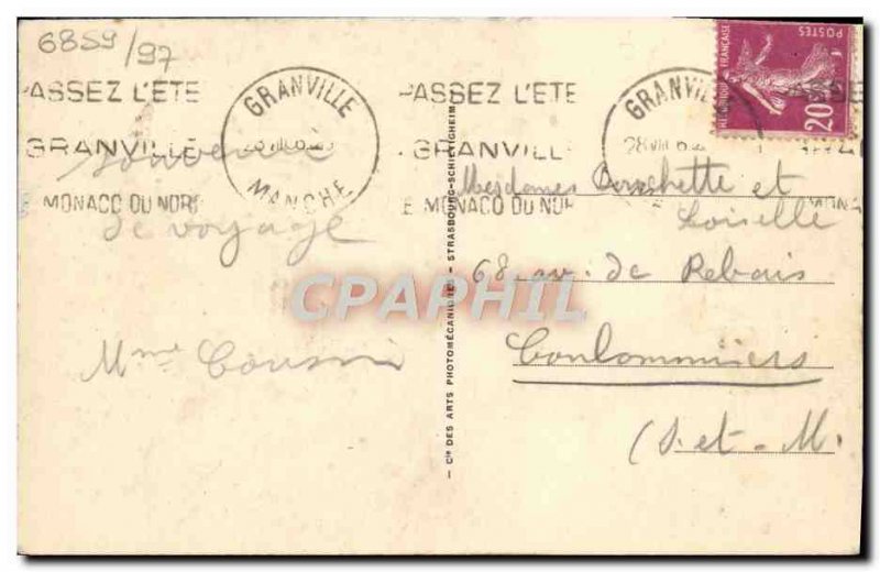 Old Postcard Cabourg Grand Hotel and La Digue