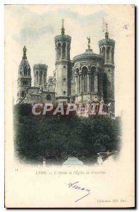 Postcard Old Lyon Apse of the Church of Fourviere