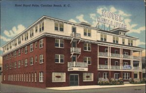 Carolina Beach North Carolina NC Hotel Royal Palm Linen Vintage Postcard