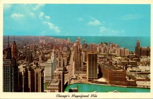 Illinois Chicago Michigan Avenue Looking Over North Section Of Huge Lake Front