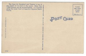 Bandshell, Ocean Front Park. Daytona Beach, Florida. Tichnor linen postcard