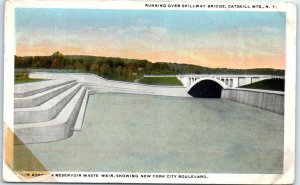 M-83149 Running Over Spillway Bridge Catskill Mountain New York