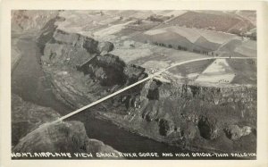 W.Andrews RPPC No.47 Airplane View Snake River Gorge, High Bridge, Twin Falls ID