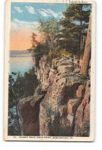 Burlington Vermont VT Postcard 1922 Sunset Rock Rock Point