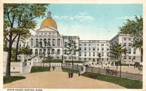 Boston Massachusetts 1917 State House Most Conspicuous Building Vintage Postcard