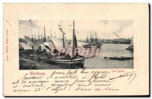 Old Postcard Bordeaux Boat Docks