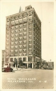 1940s RPPC Postcard; Hotel Waukegan, Waukegan IL Vogel 4-18, Lake County