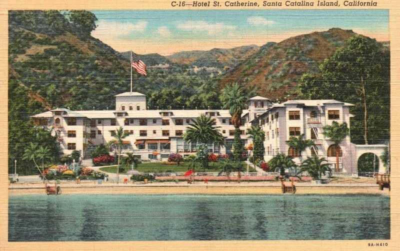 Vintage Postcard 1940's Hotel St. Catherine Santa Catalina Island California WPN