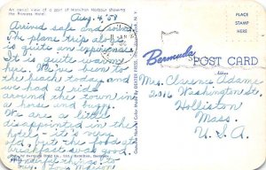 Aerial View of Hamilton Harbor, Princess Hotel Bermuda Postcard