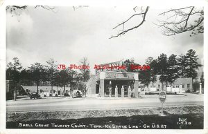 TN, Winfield, Tennessee, RPPC, Shell Grove Tourist Court Gas Station, Cline