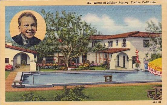 California Encino Home Of Mickey Rooney With A Pool