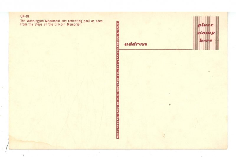 DC - Washington. Washington Monument from the Lincoln Memorial