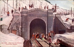 Cascade Tunnel Washington Western Entrance Winter c1900-20s Vintage Postcard