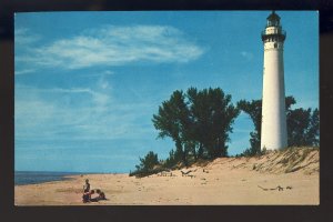 Penwater Michigan/MI Postcard, Little Point Sable Lighthouse/Light, Silver Lake