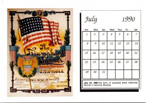 Calendar Card July 1990 The Triumphant Banner