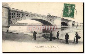 Old Postcard Tarascon P Bridge L M Fishermen Fishing